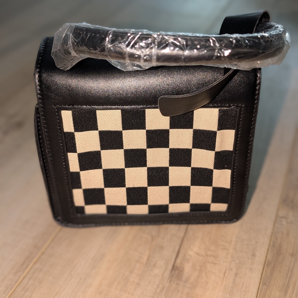 Checkered Black and Cream Mini Bag